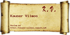 Kauser Vilmos névjegykártya